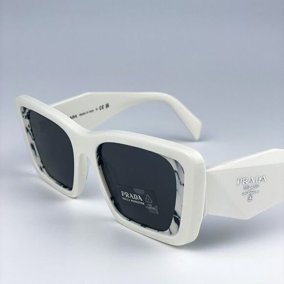 NEW Prada PR08YS 02V5S0 White Havana Black Gray Cat Eye Unisex Sunglasses - Picture 9 of 12